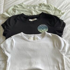 Abercrombie Kids Striped and Solid T-Shirts Trio